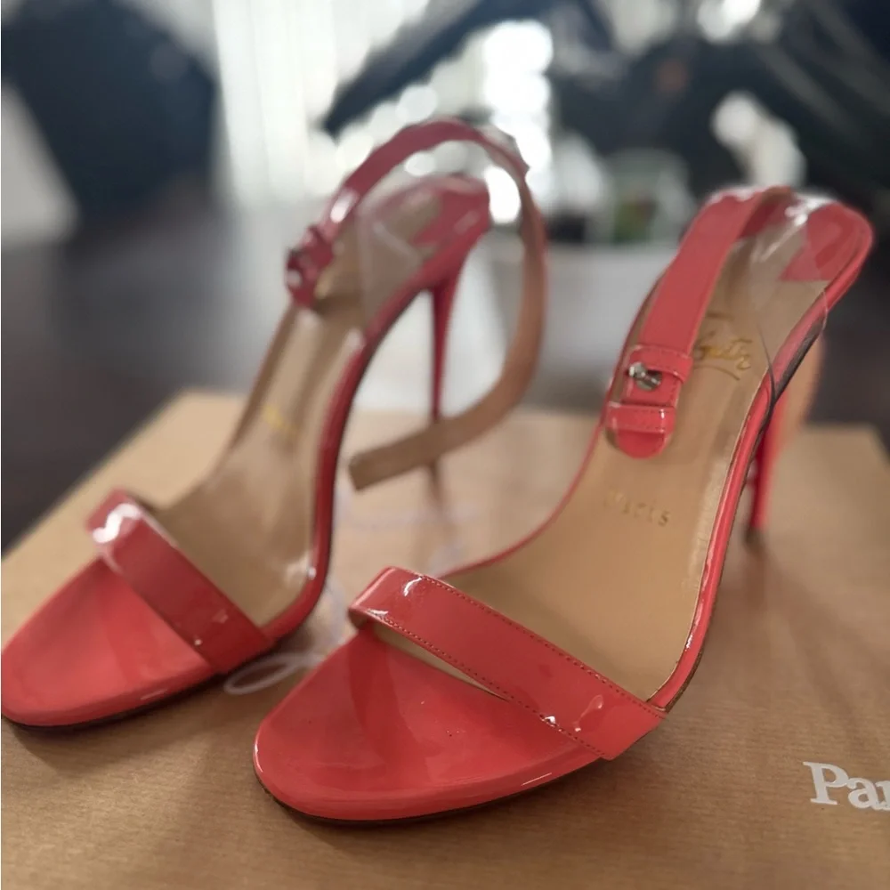 Christian Louboutin Jonatina 100 Women's Coral Sandals
